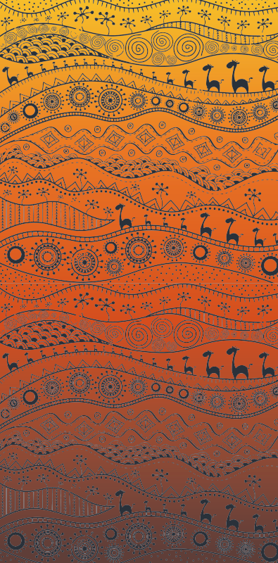 Africký pouštní pruhy vinylový koberec - TenStickers