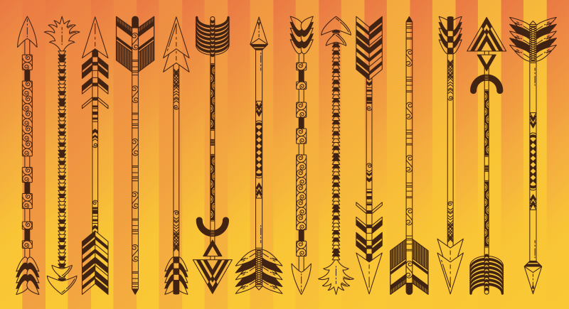 Kmenová šipka vzor Etnický vinylový koberec - TenStickers