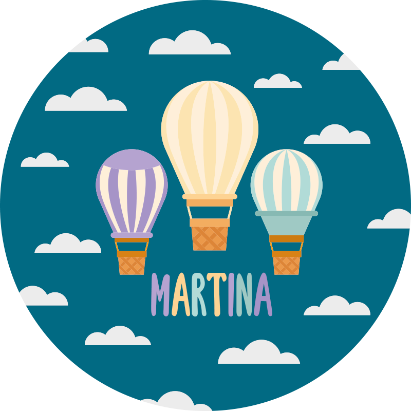 Balónky a mraky personalizovaná vinylový koberec - TenStickers