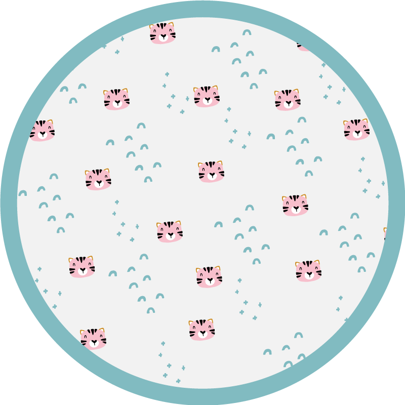 Modré duhy a růžové kočky Ostatní Vinylový koberec - TenStickers