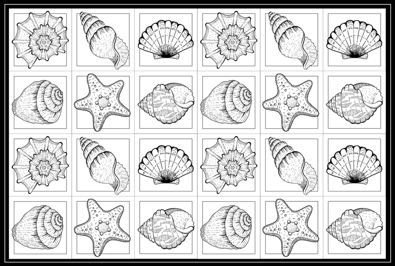 Mořský život a mušle zvířecí koberec - TenStickers