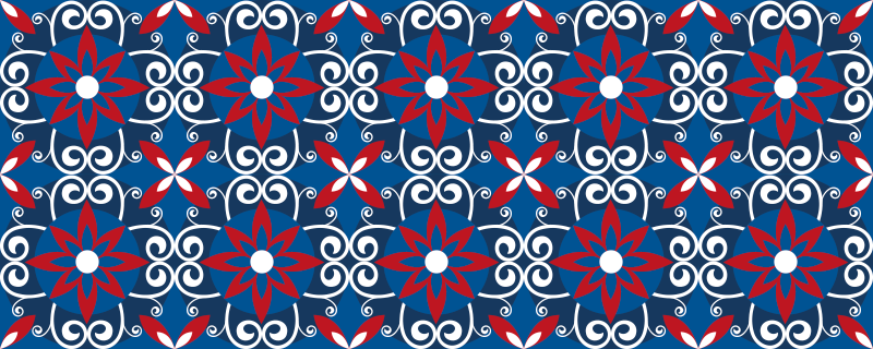 Botanický spirálový prvek Vinylový koberec s efektem dlaždic - TenStickers