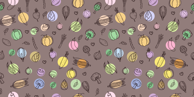 Barevný zeleninový vzor Kuchyňský vinylový koberec - TenStickers