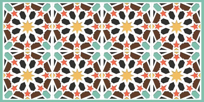 Barevný obdélníkový koberec - TenStickers