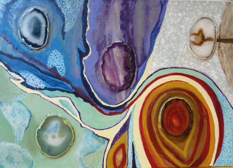 Barevné víry Mramorový vinylový koberec - TenStickers