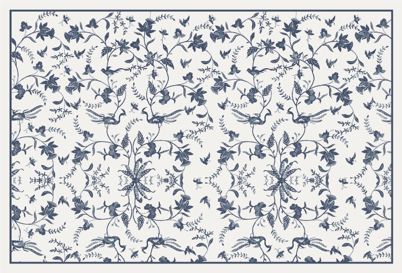 Azurový květ Vinylový koberec s květinami a rostlinami - TenStickers