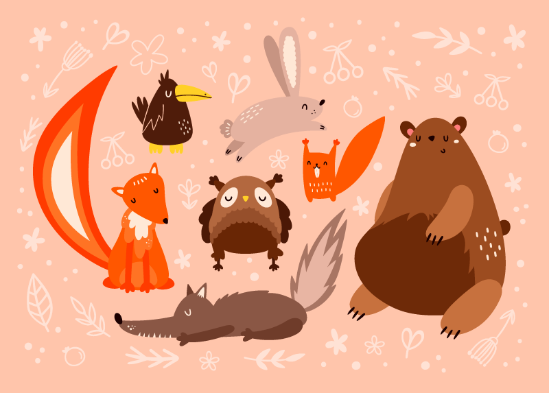 Dětská zvířata dětský vinylový koberec - TenStickers