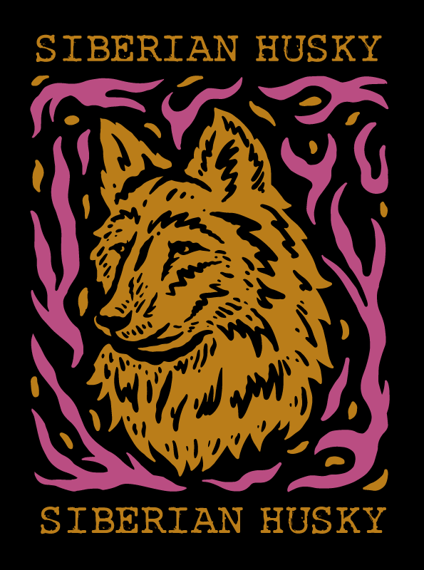 Portrét sibiřského huskyho Zvířecí vinylový koberec - TenStickers