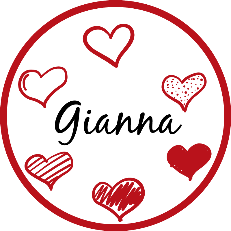 červená srdce a jméno Vinylový koberec pro teenagery - TenStickers