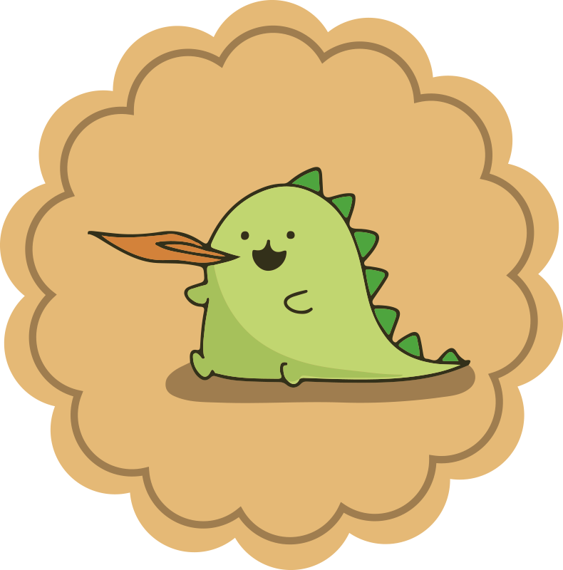 Dinosaurus karikatura sedící dýchající oheň koberec - TenStickers