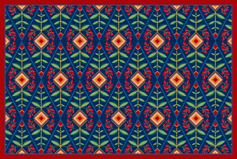 Botanická geometrická koncepce Geometrický vinylový koberec - TenStickers