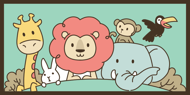 Vinylový koberec se zvířecími ručně malovanými zvířaty - TenStickers