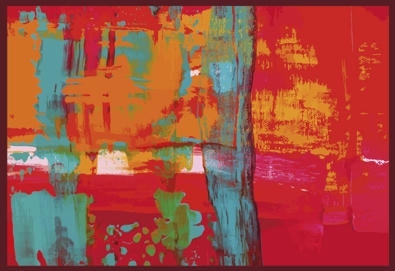 Abstraktní malířské tahy Geometrický vinylový koberec - TenStickers