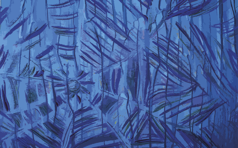 Přírodní vinylový koberec s exotickým listím - TenStickers