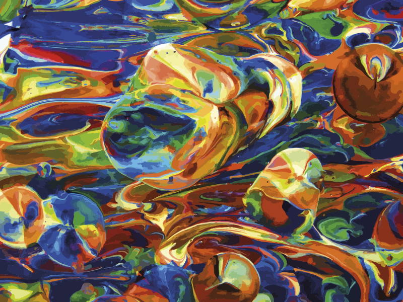 Barevné vírové efekty vinylový koberec - TenStickers