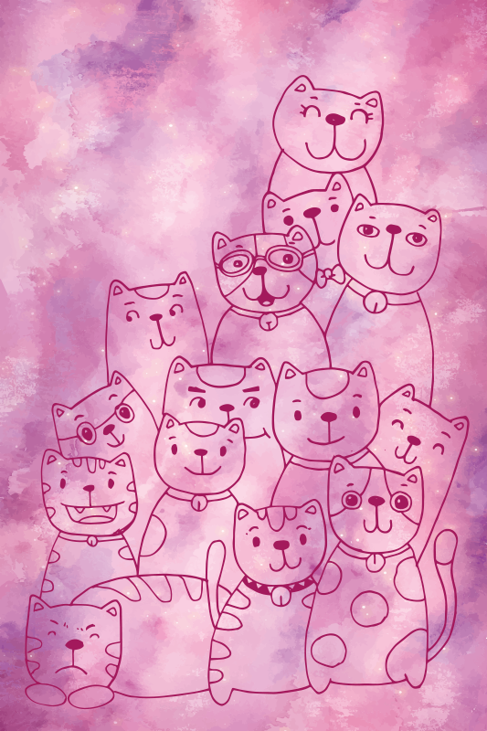 Vinylový koberec galaxy meow teen - TenStickers