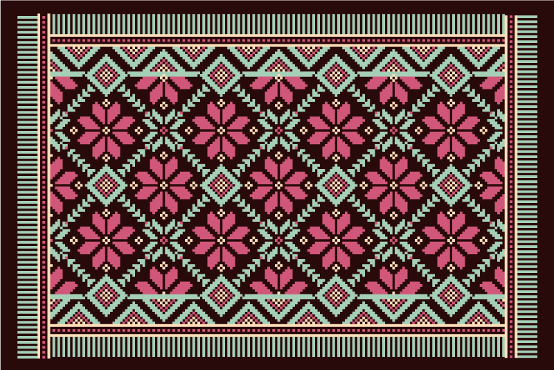 Severská květinová inspirace Vinylový koberec obývací pokoj - TenStickers