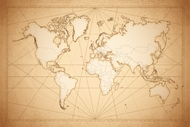 Koberce mapy světa z 19. Století - TenStickers