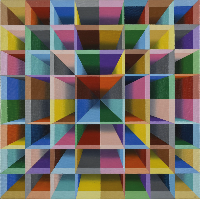 Moderní umění barevné kostky otvory moderní koberec - TenStickers