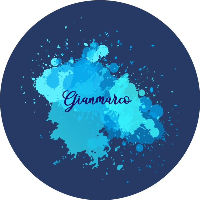 Modrý stříkající teen vinylový koberec - TenStickers