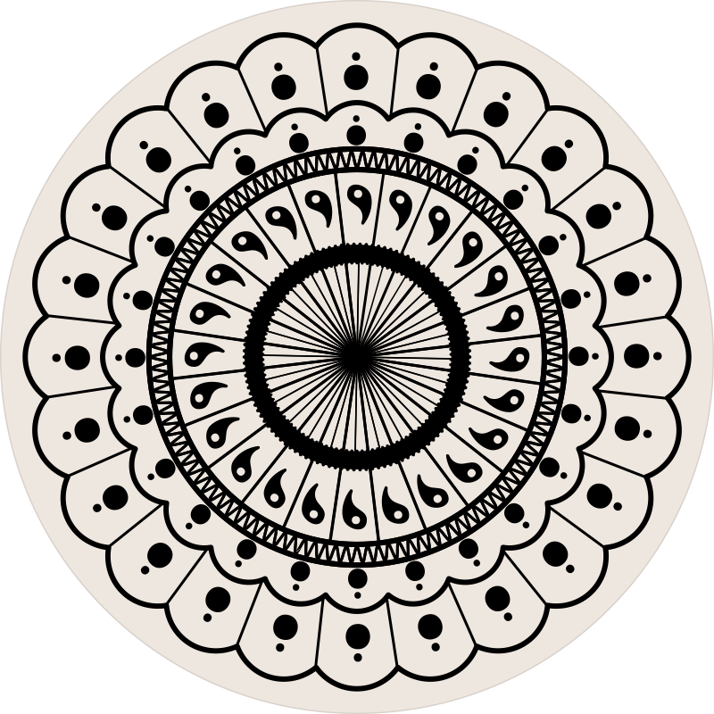 Kruhový kobereček do ložnice mandala - TenStickers
