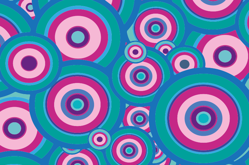 Barevné kruhové motivy Geometrický vinylový koberec - TenStickers