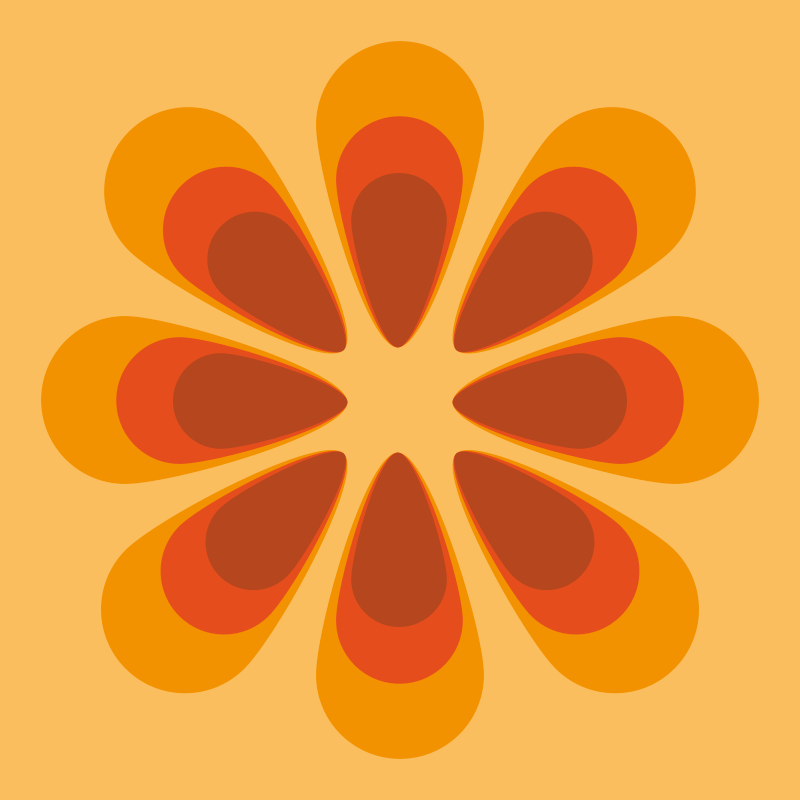 Retro květinový tvar Vinylový koberec obývací pokoj - TenStickers