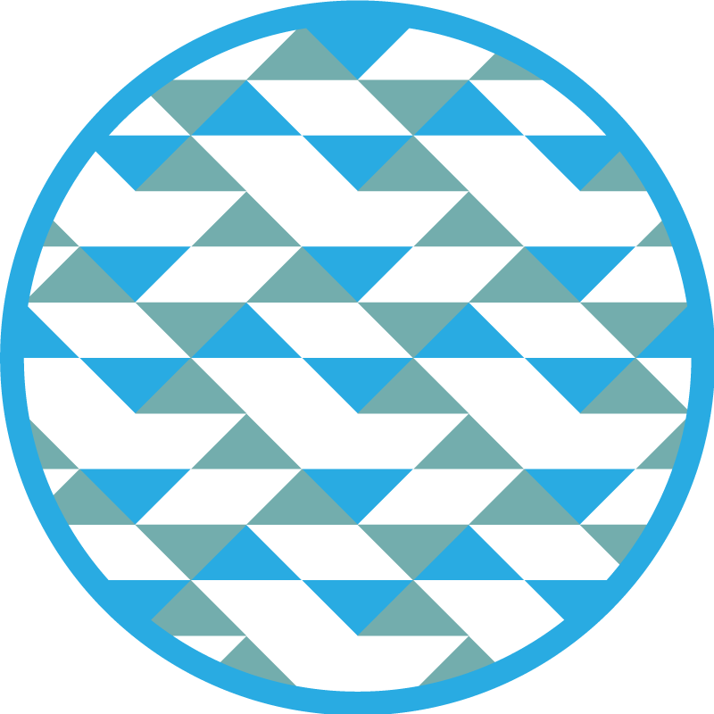 Modré a zelené prvky Geometrický vinylový koberec - TenStickers