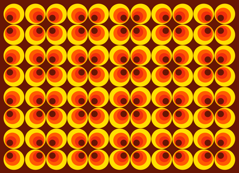 70. Léta pop oranžové kruhy vintage koberec - TenStickers