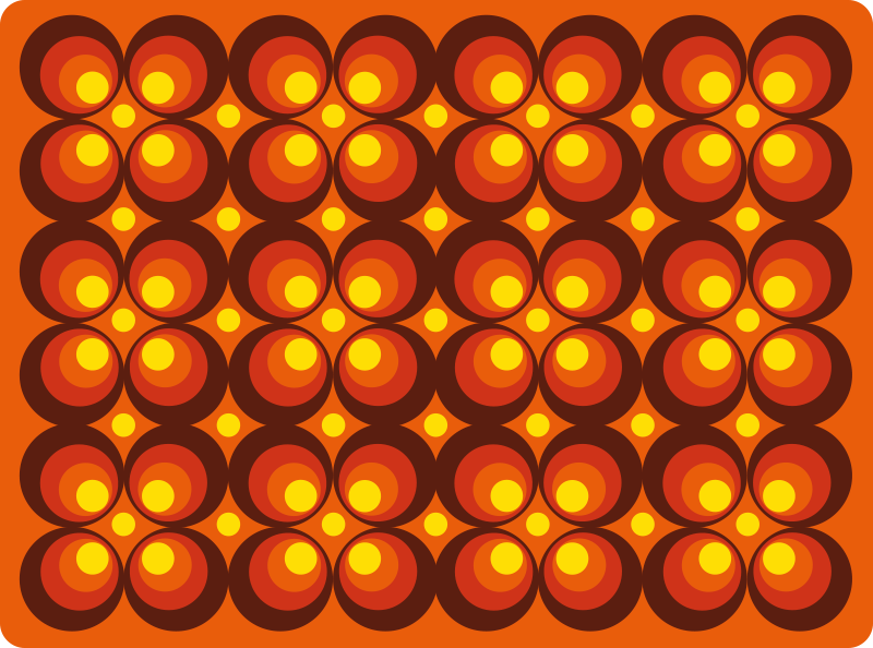 70. Léta pop žluté kruhy vintage koberec - TenStickers