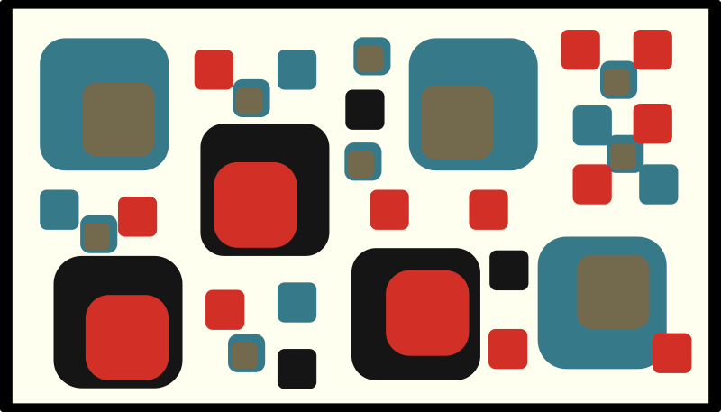 Barevné abstraktní čtverce Geometrický vinylový koberec - TenStickers