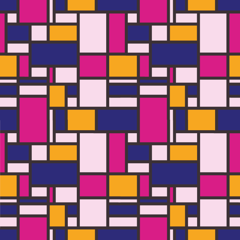 Geometrický vinylový koberec barevné bloky - TenStickers