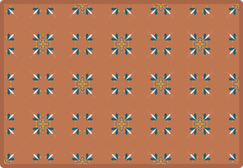 Květinový vzor červenat Kuchyňský vinylový koberec - TenStickers