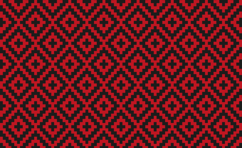 Tmavě červené čtverce mozaikové dlaždice působí vinylový koberec - TenStickers