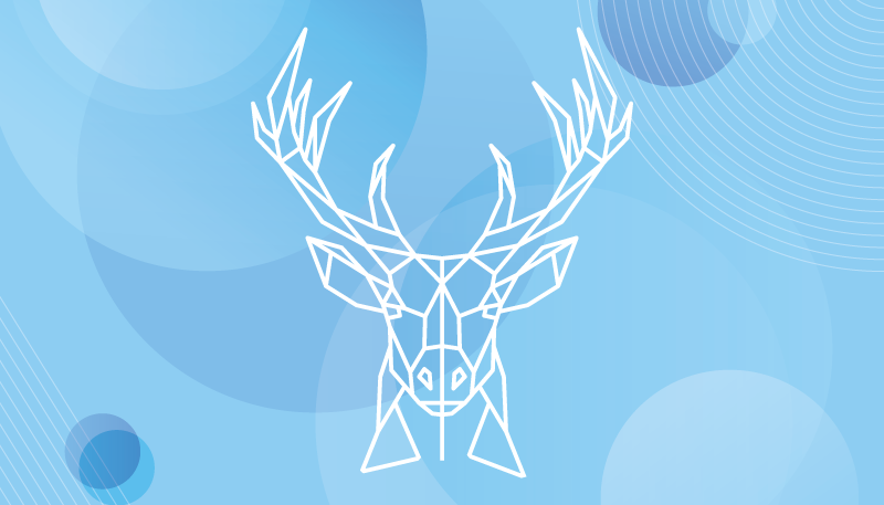 Zvířecí vinylový koberec s geometrickou hlavou jelena - TenStickers