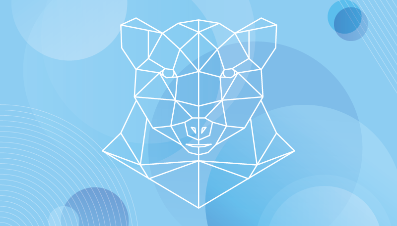 Zvířecí vinylový koberec s geometrickým medvědem - TenStickers