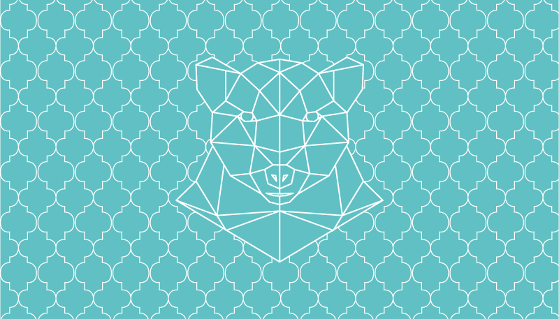 Roztomilý medvědí hlava obrysový vzor severský vinylový koberec - TenStickers