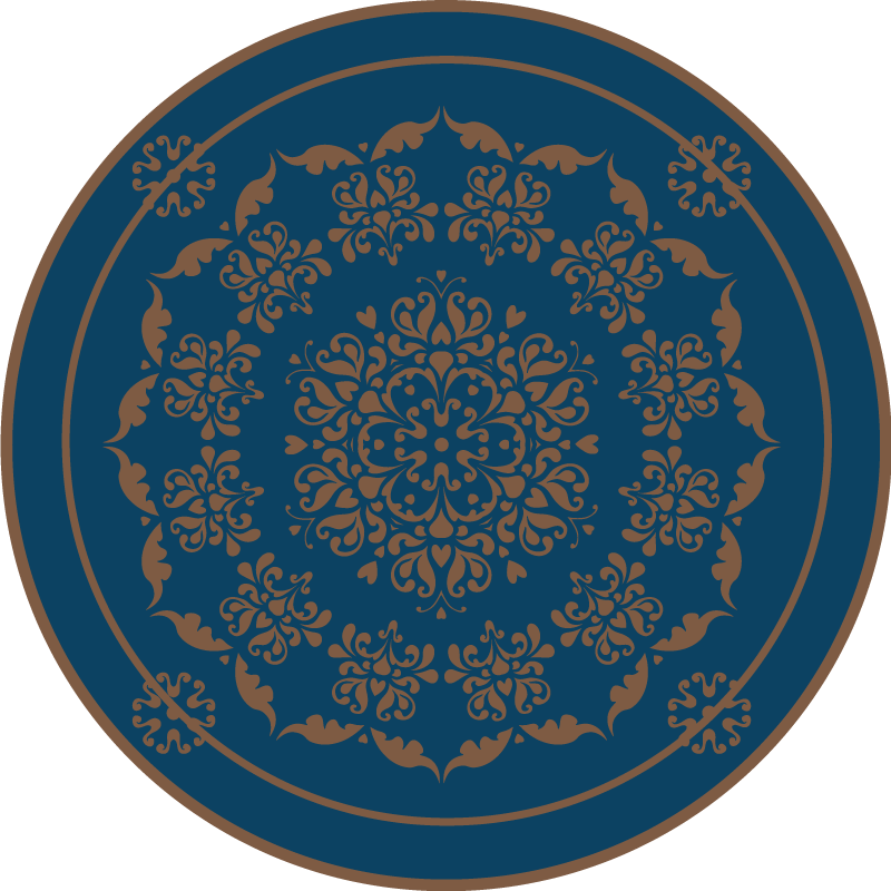 Elegantní kulatý vzor Mandala vinylový koberec - TenStickers