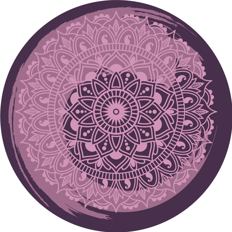 Propracovaný růžový motiv Mandala vinylový koberec - TenStickers