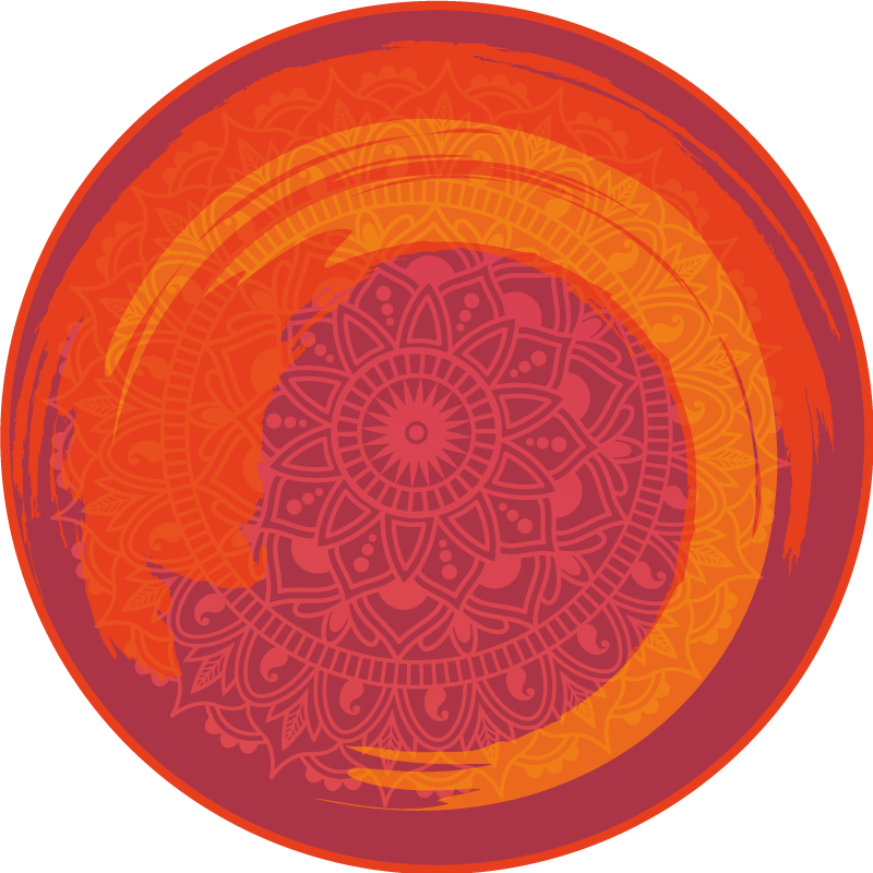 Oranžová hořící mandala vinylový koberec - TenStickers