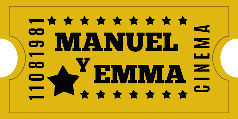 Retro lístek do kina přizpůsobená vinylový koberec - TenStickers