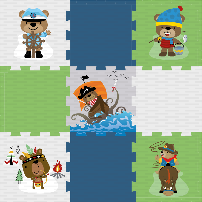 Roztomilé medvědí dobrodružství Ostatní Vinylový koberec - TenStickers