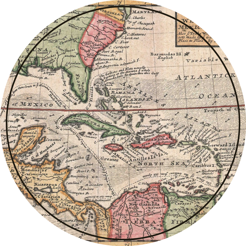 Vintage mapa světa carribean vintage koberec - TenStickers