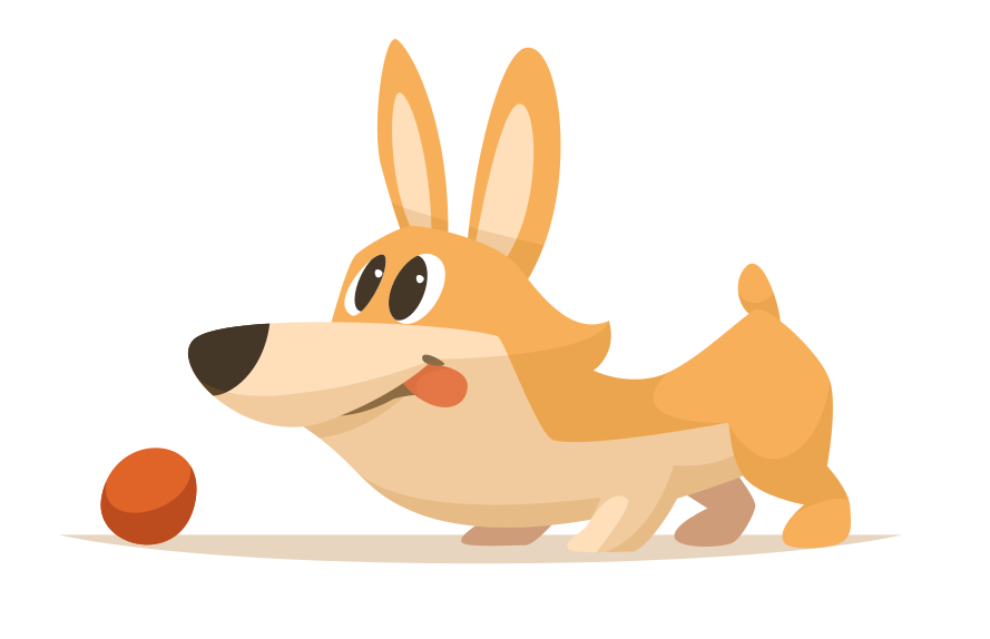 Hravý corgi honička Ostatní Vinylový koberec - TenStickers