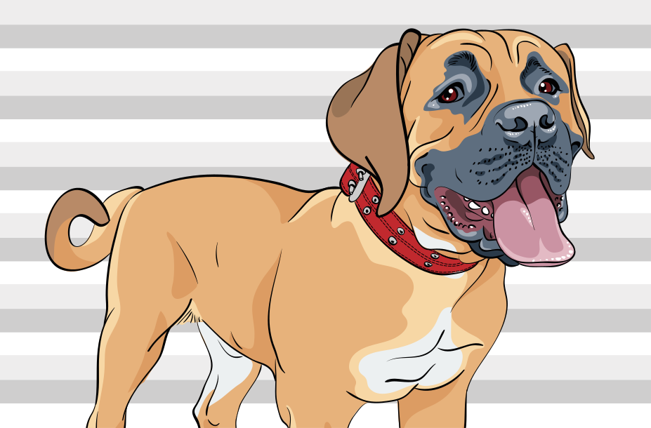 Ilustrace funícího mastifa Zvířecí vinylový koberec - TenStickers