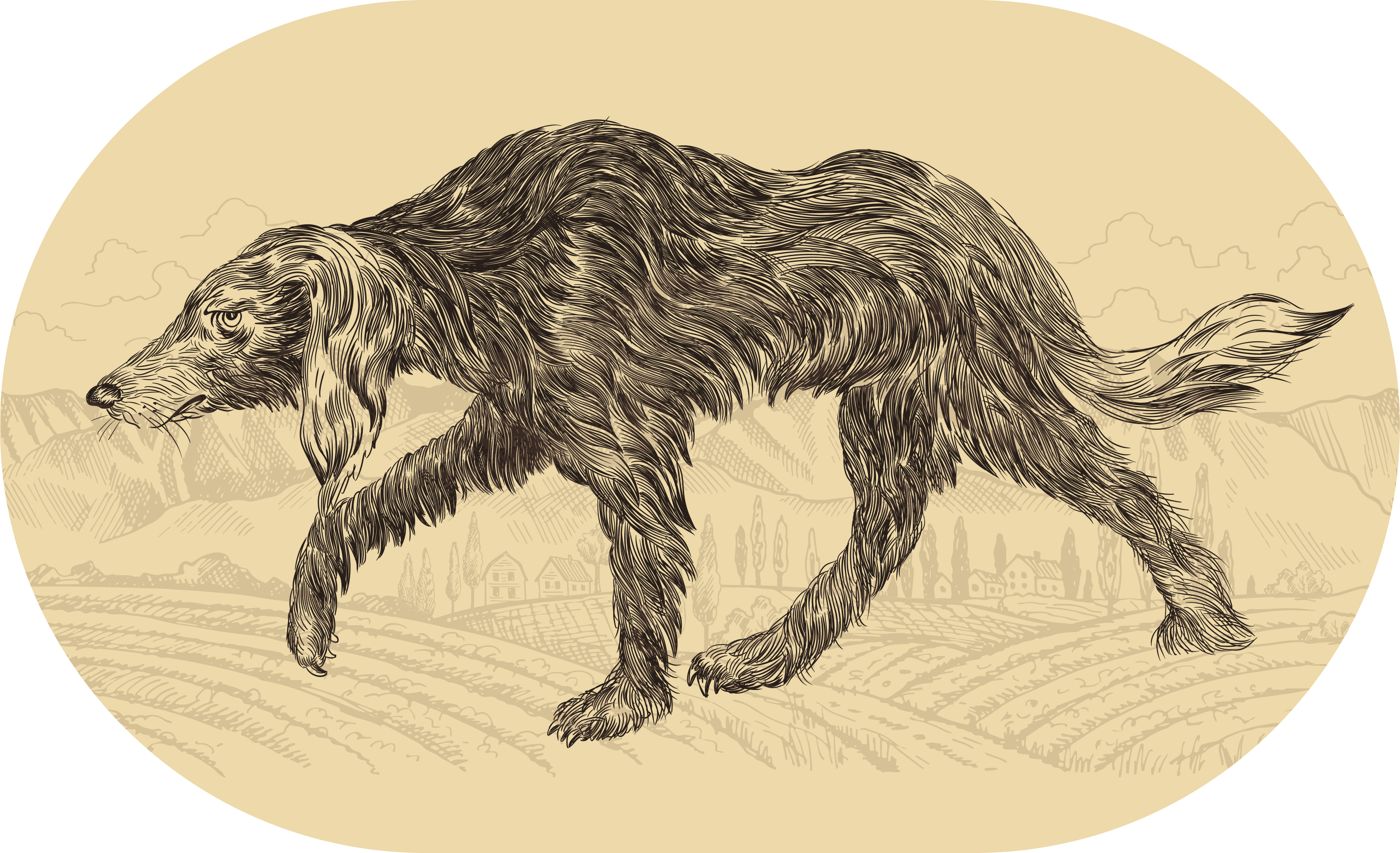 Elegantní psí silueta Zvířecí vinylový koberec - TenStickers