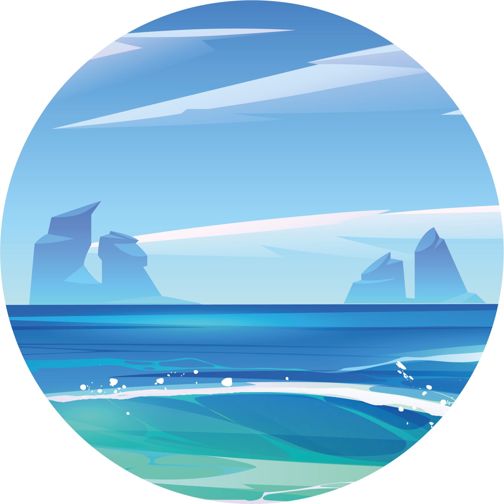 Skály a moře kreslený přírodní vinylový koberec - TenStickers