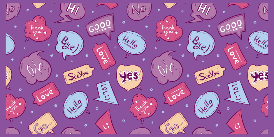 Barevné zprávy bubliny Vinylový koberec s frázemi - TenStickers