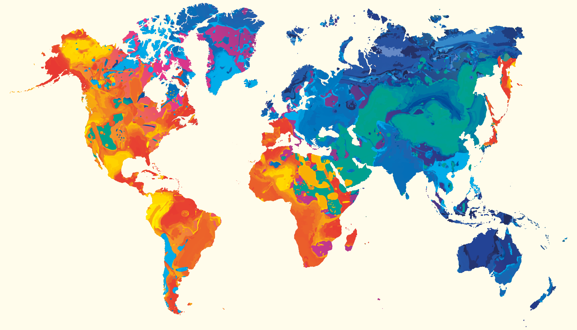 Vinylový koberec z celého světa Živý globální atlas - TenStickers