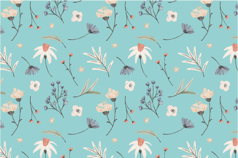 Květiny a listy květinový koberec - TenStickers